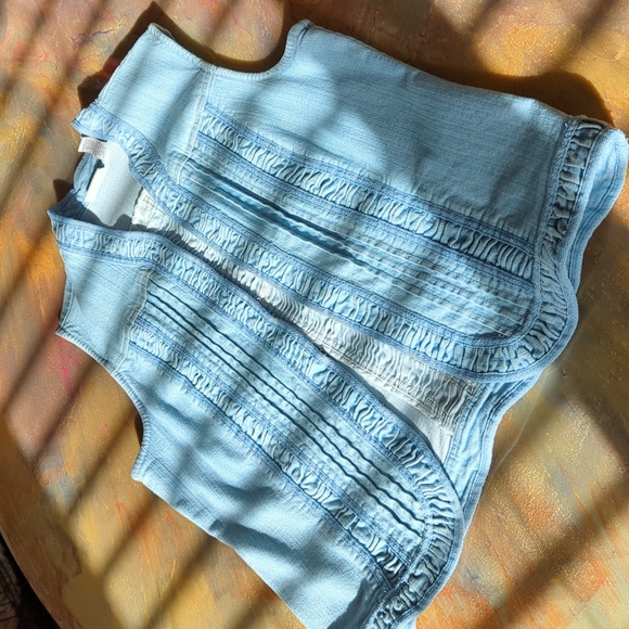 CHICO'S PLATINUM Denim Vest Size 2 - Picture 10 of 12